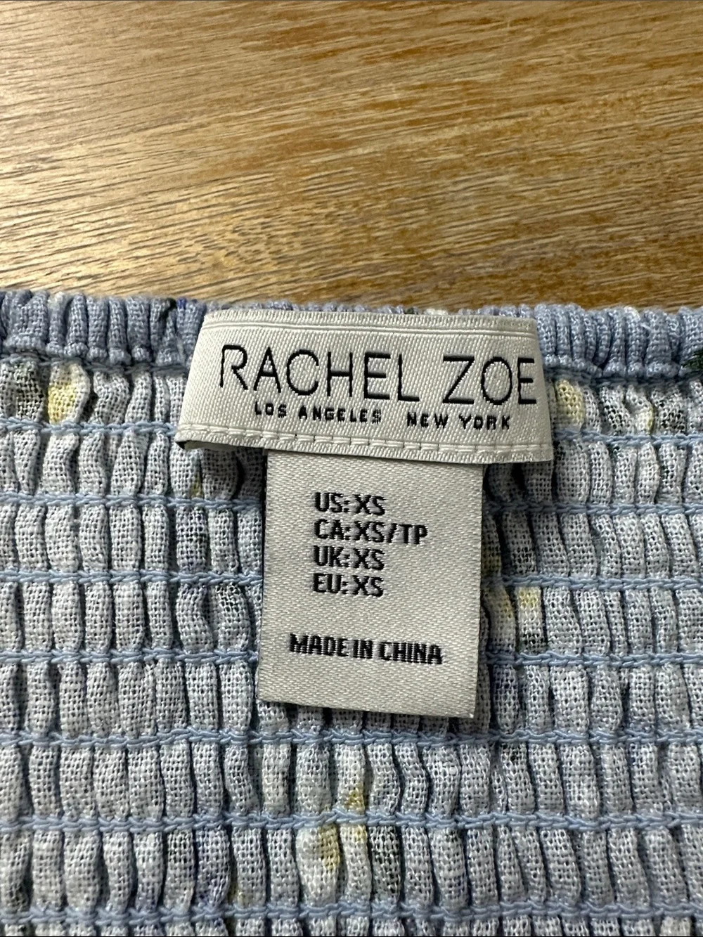 Rachel Zoe Linen Blend Ditsy Daisy Square Neck Puff Sleeve Crop Top